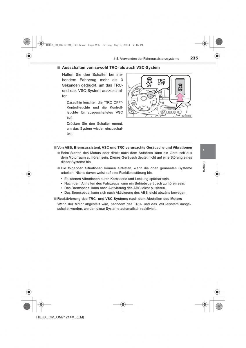 Toyota Hilux VII 7 Handbuch / page 235