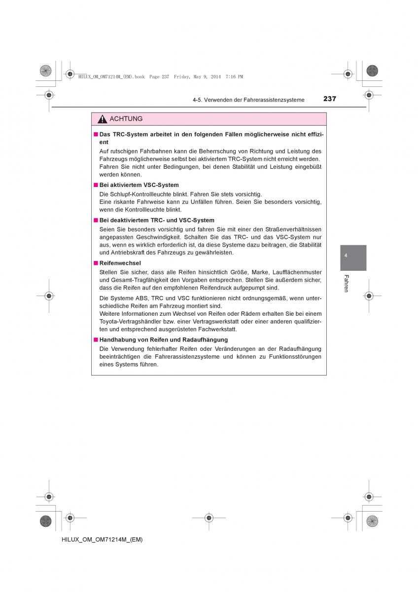 Toyota Hilux VII 7 Handbuch / page 237