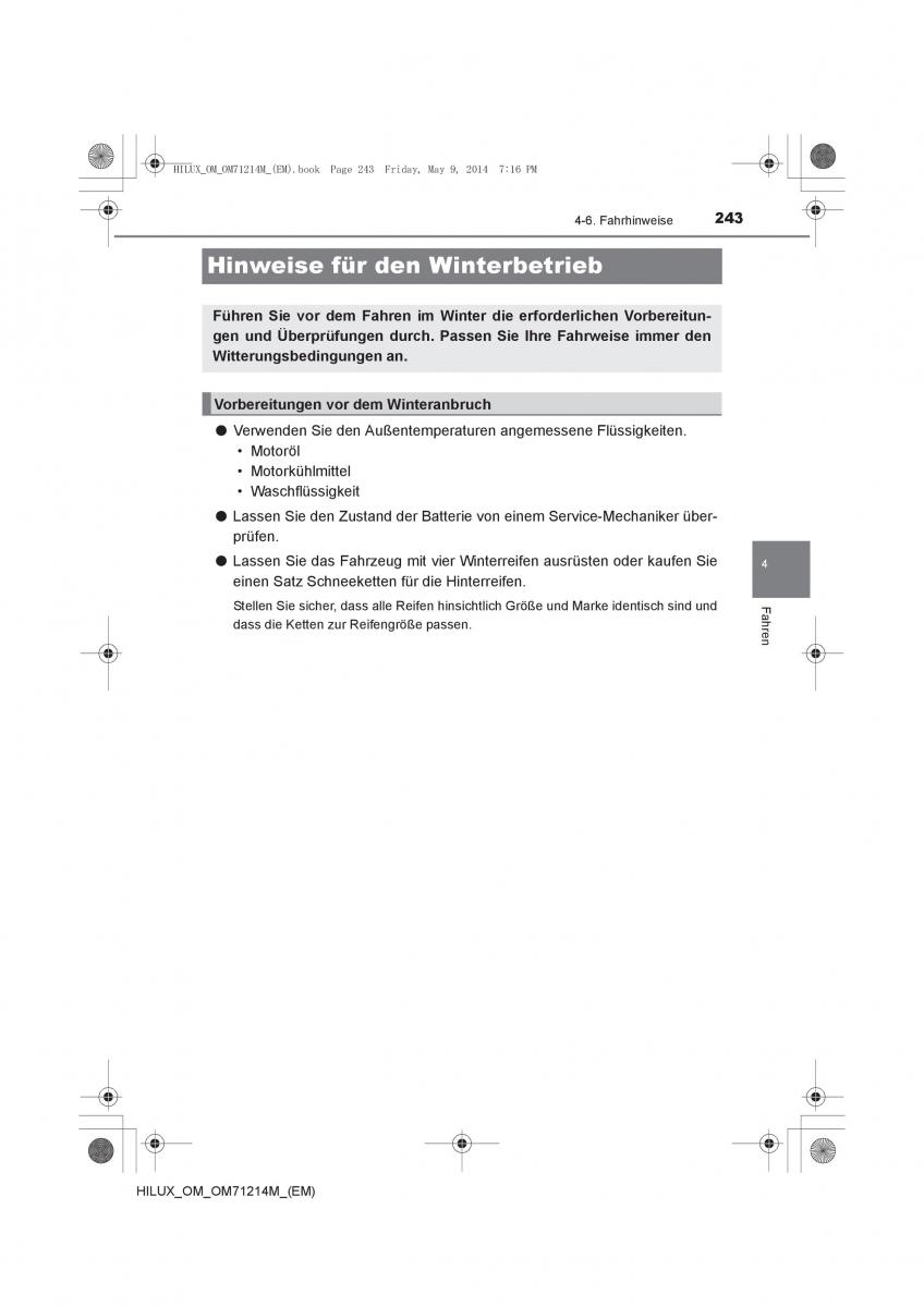 Toyota Hilux VII 7 Handbuch / page 243