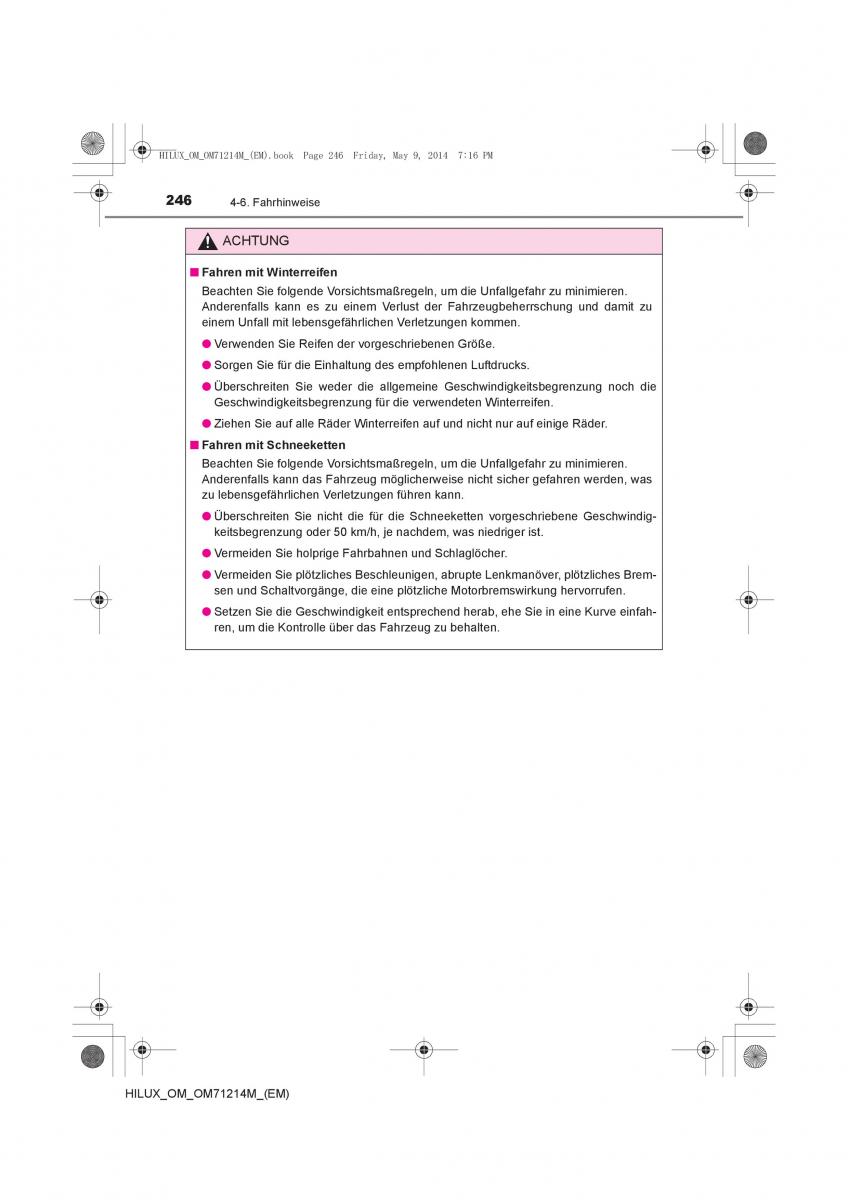 Toyota Hilux VII 7 Handbuch / page 246