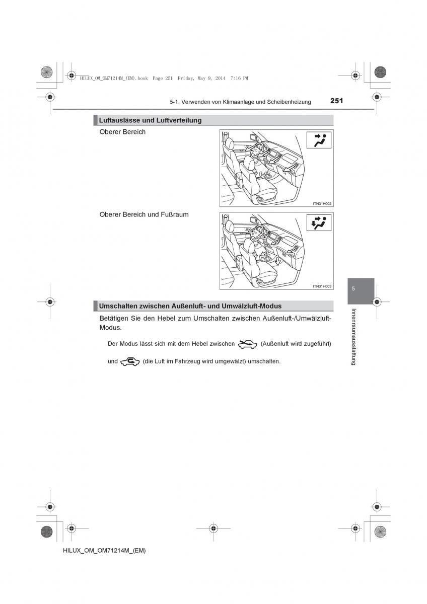 Toyota Hilux VII 7 Handbuch / page 251