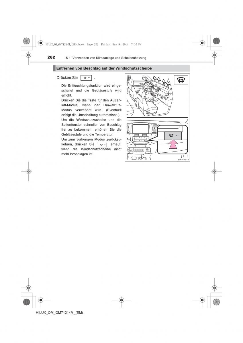 Toyota Hilux VII 7 Handbuch / page 262