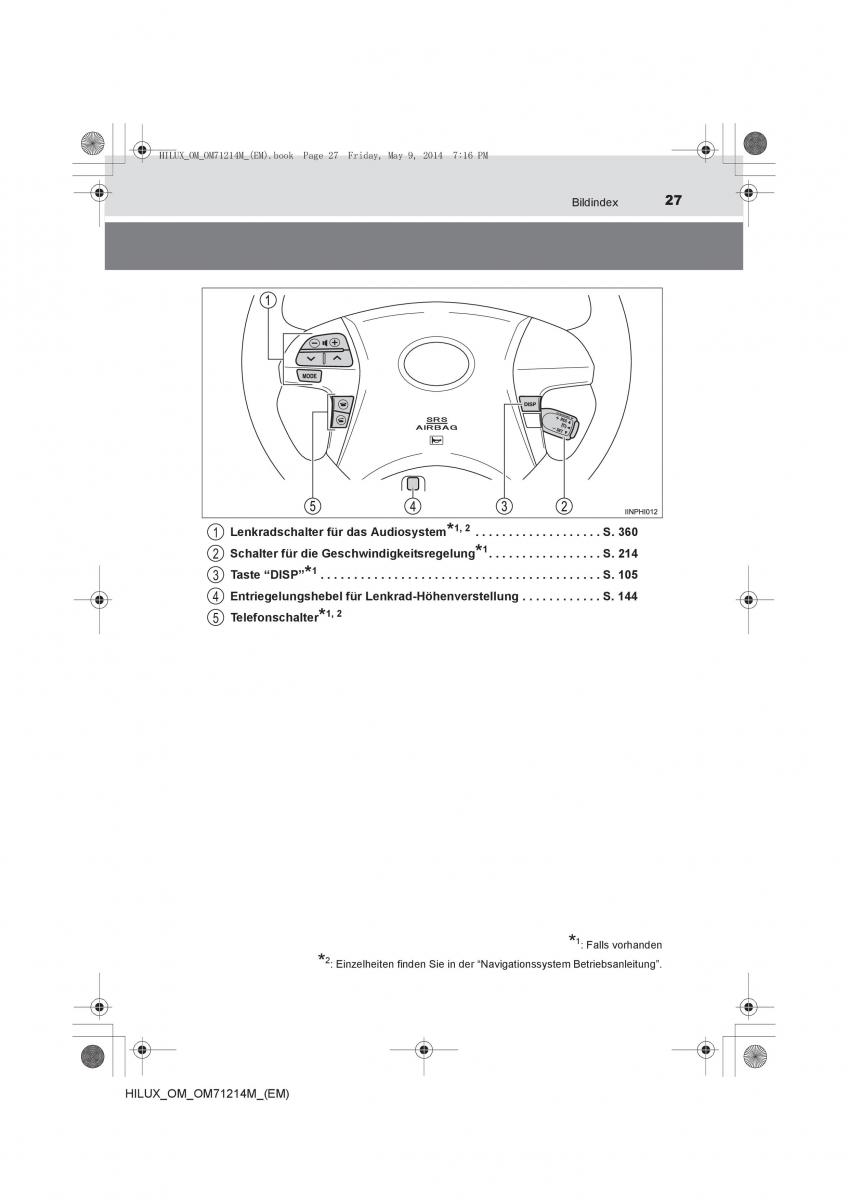 Toyota Hilux VII 7 Handbuch / page 27