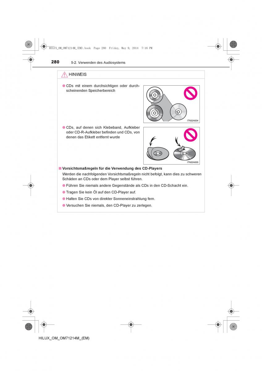 Toyota Hilux VII 7 Handbuch / page 280