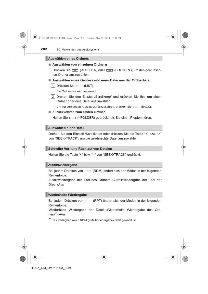 Toyota Hilux VII 7 Handbuch / page 282