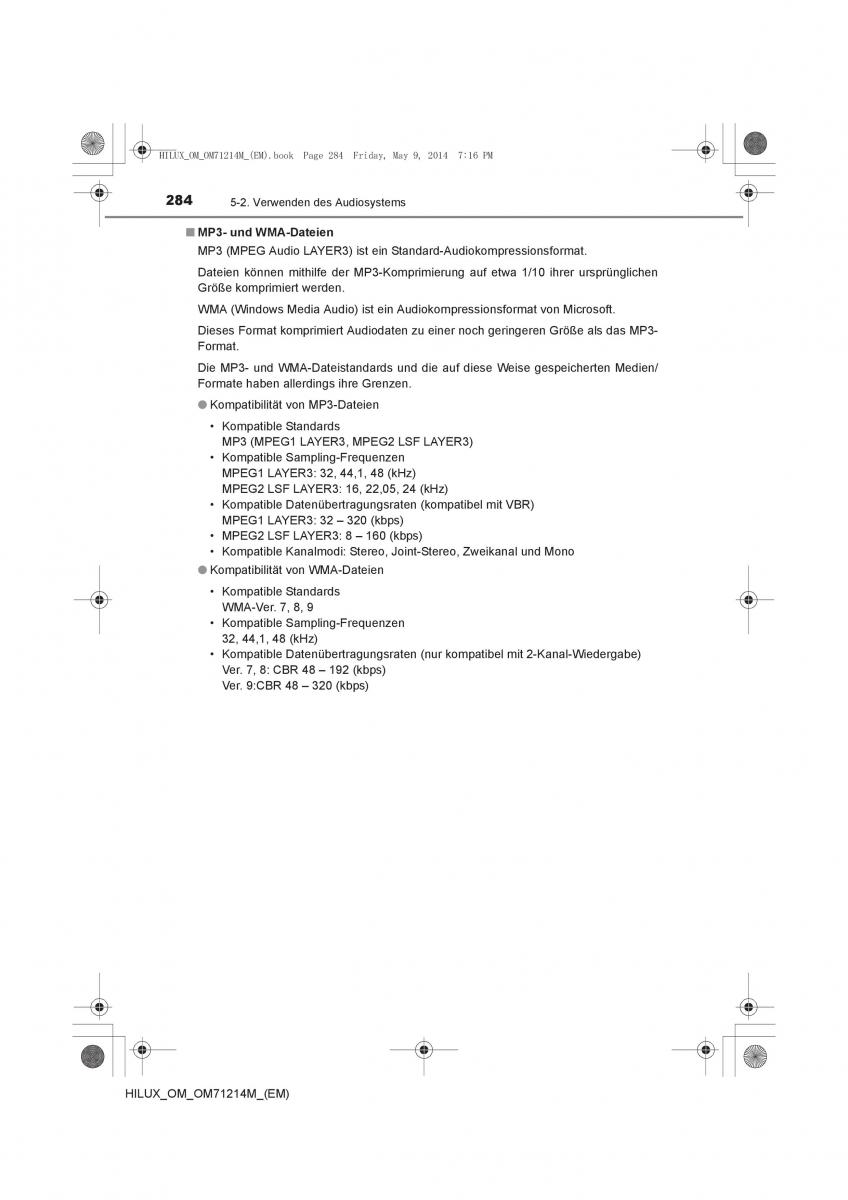 Toyota Hilux VII 7 Handbuch / page 284