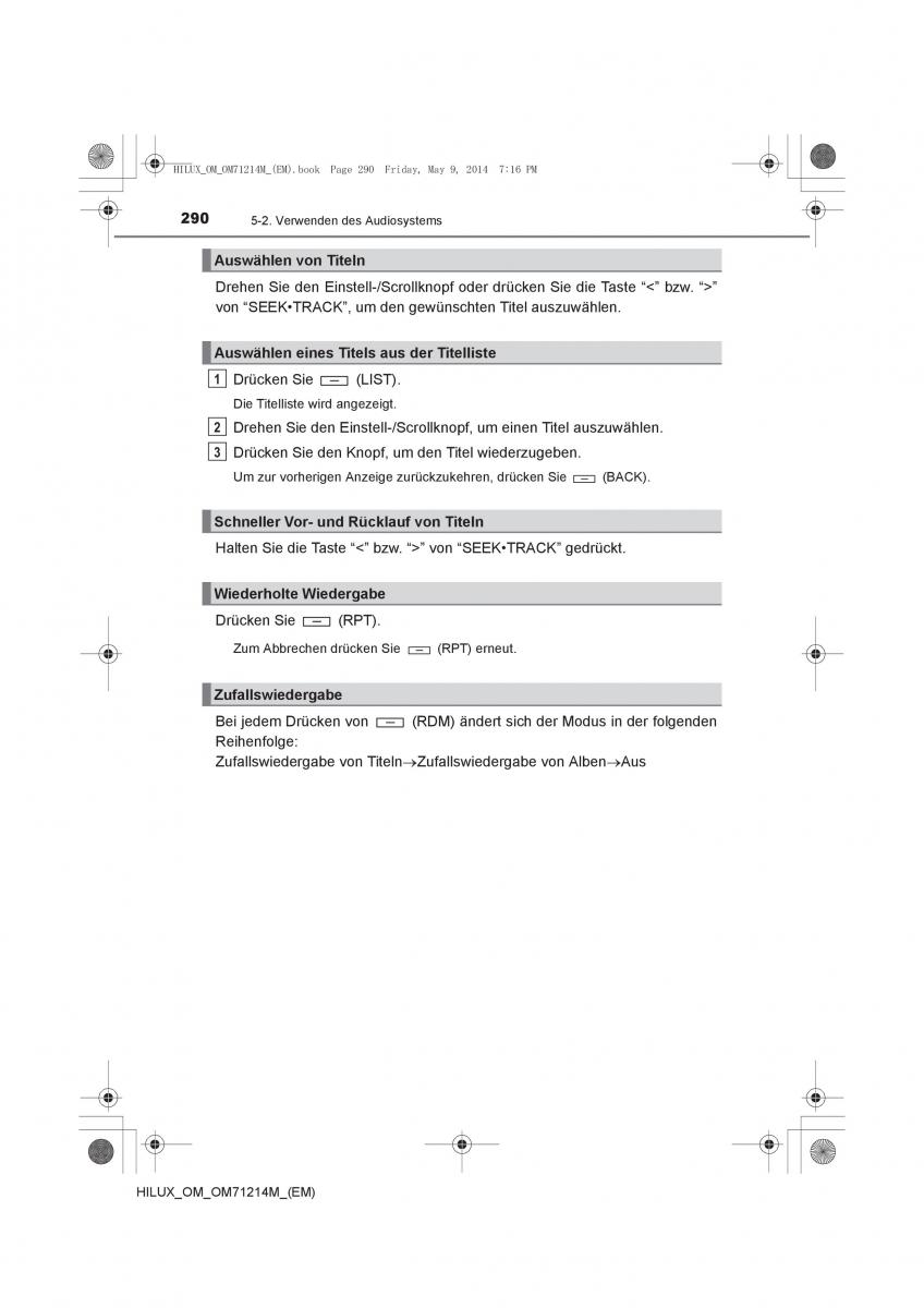 Toyota Hilux VII 7 Handbuch / page 290