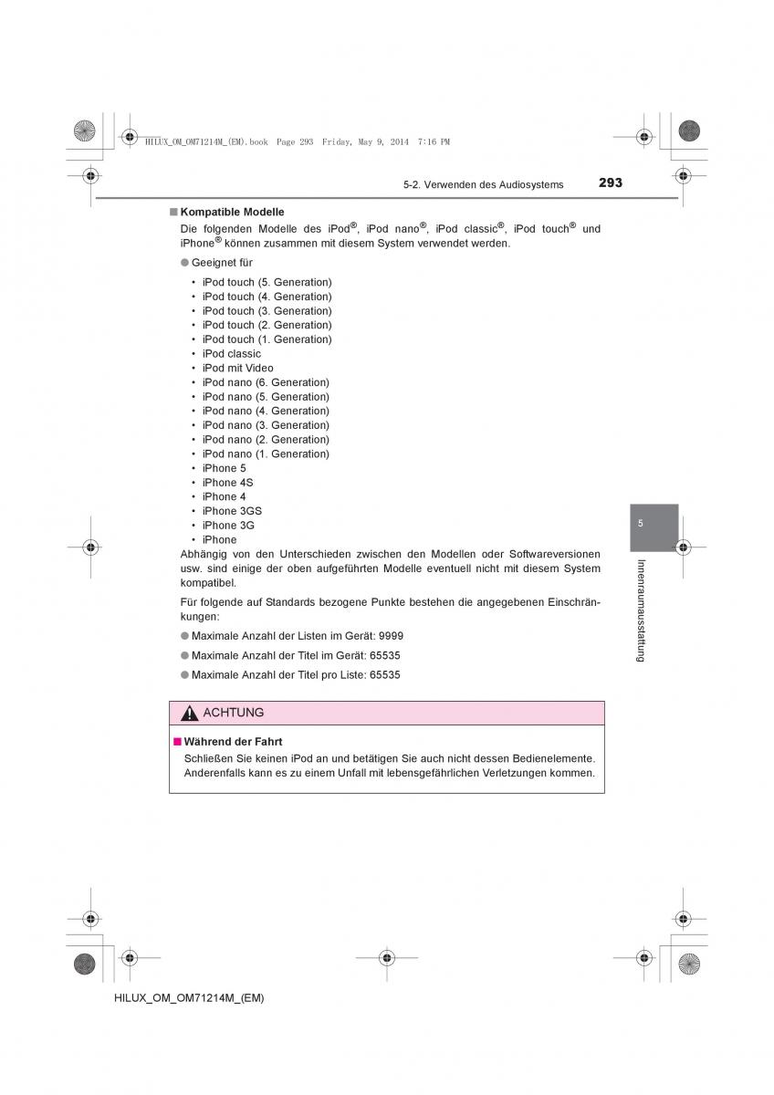 Toyota Hilux VII 7 Handbuch / page 293