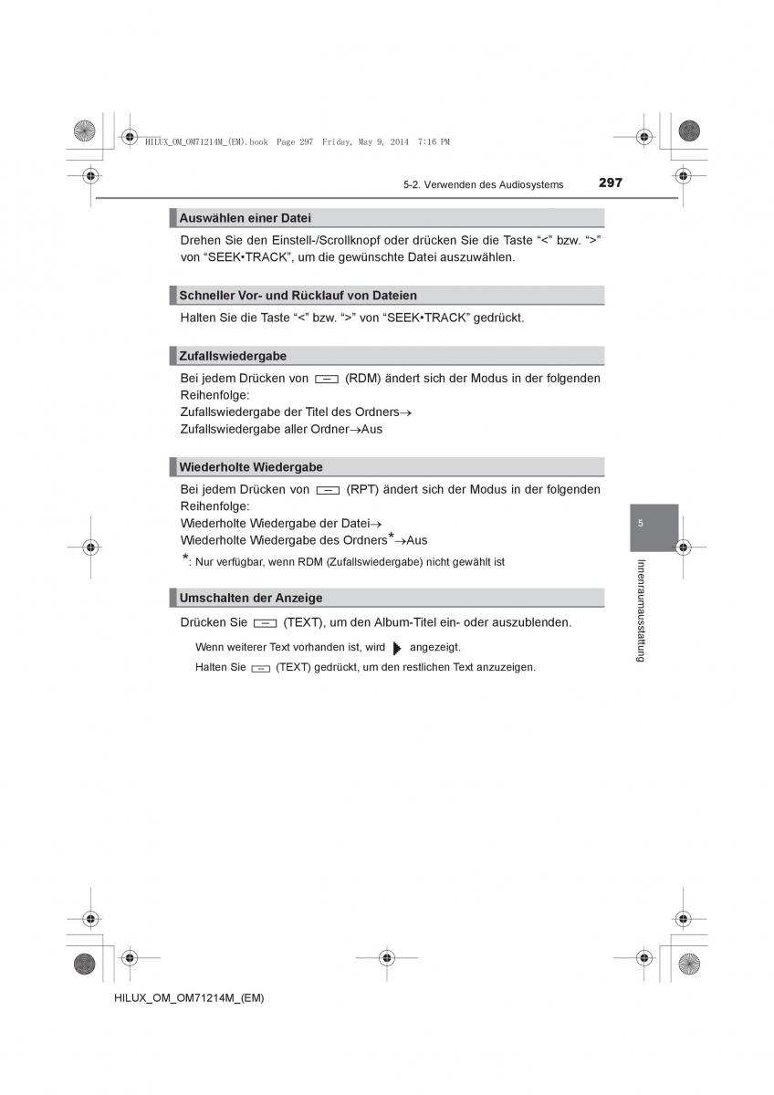 Toyota Hilux VII 7 Handbuch / page 297