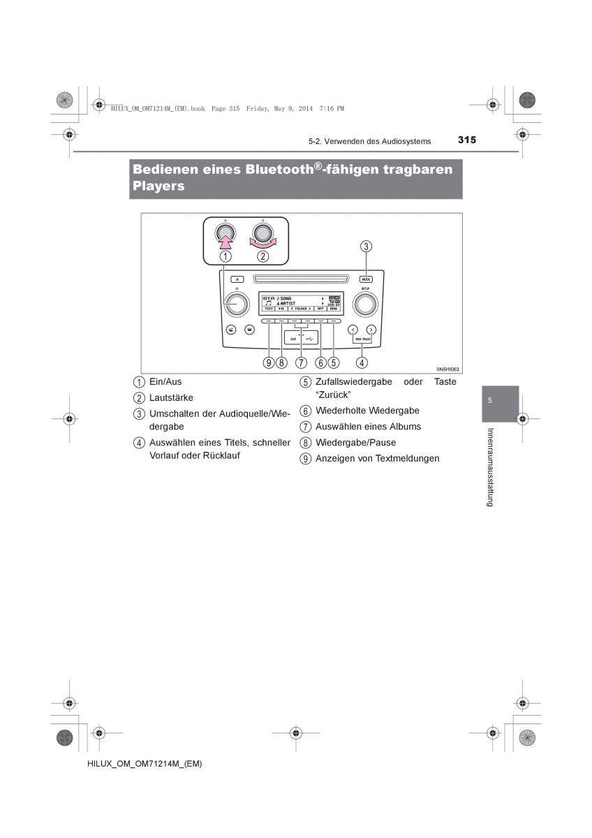 Toyota Hilux VII 7 Handbuch / page 315