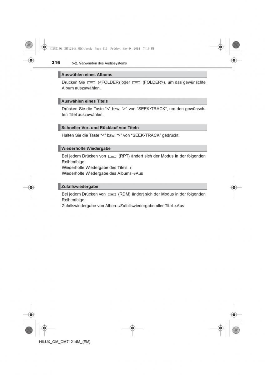 Toyota Hilux VII 7 Handbuch / page 316