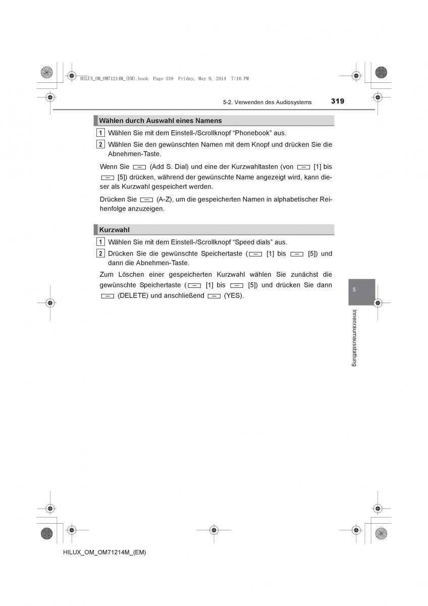 Toyota Hilux VII 7 Handbuch / page 319