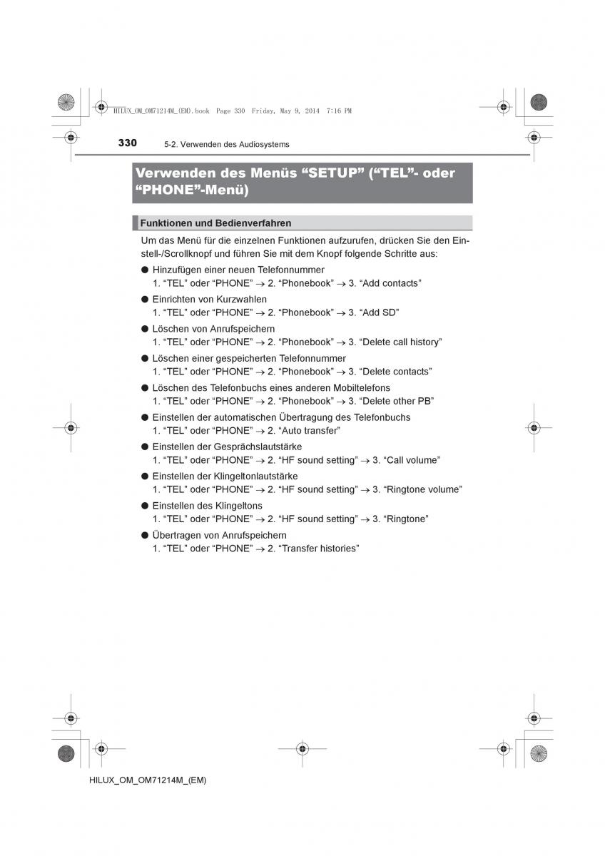 Toyota Hilux VII 7 Handbuch / page 330