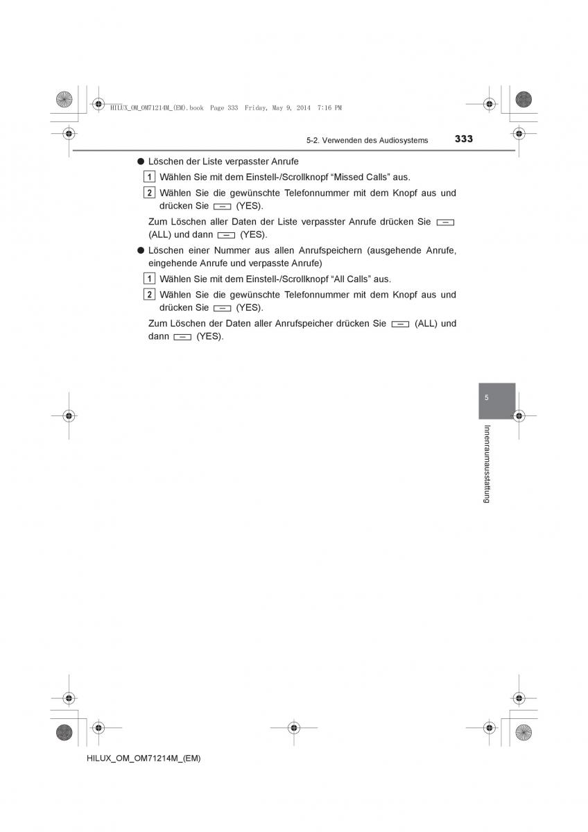 Toyota Hilux VII 7 Handbuch / page 333