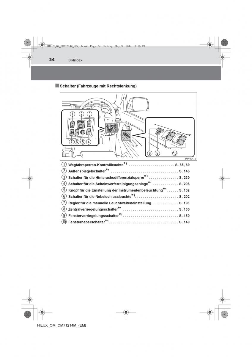 Toyota Hilux VII 7 Handbuch / page 34