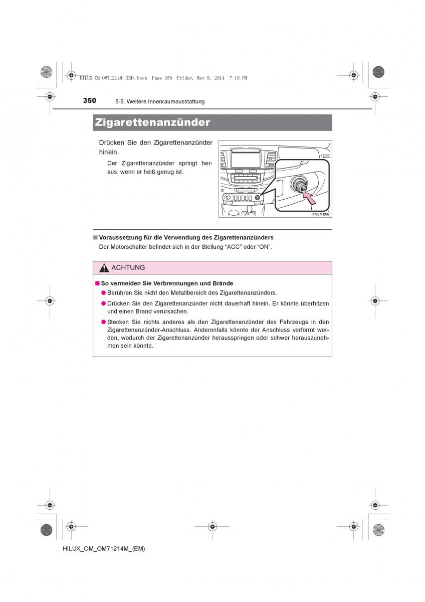 Toyota Hilux VII 7 Handbuch / page 350