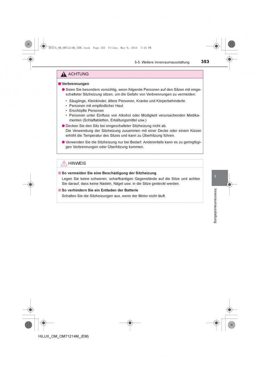 Toyota Hilux VII 7 Handbuch / page 353