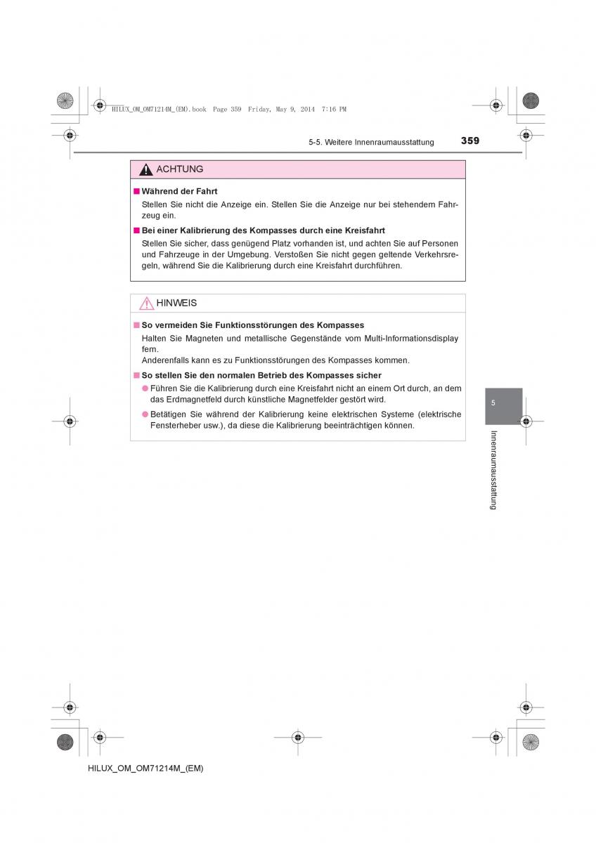 Toyota Hilux VII 7 Handbuch / page 359