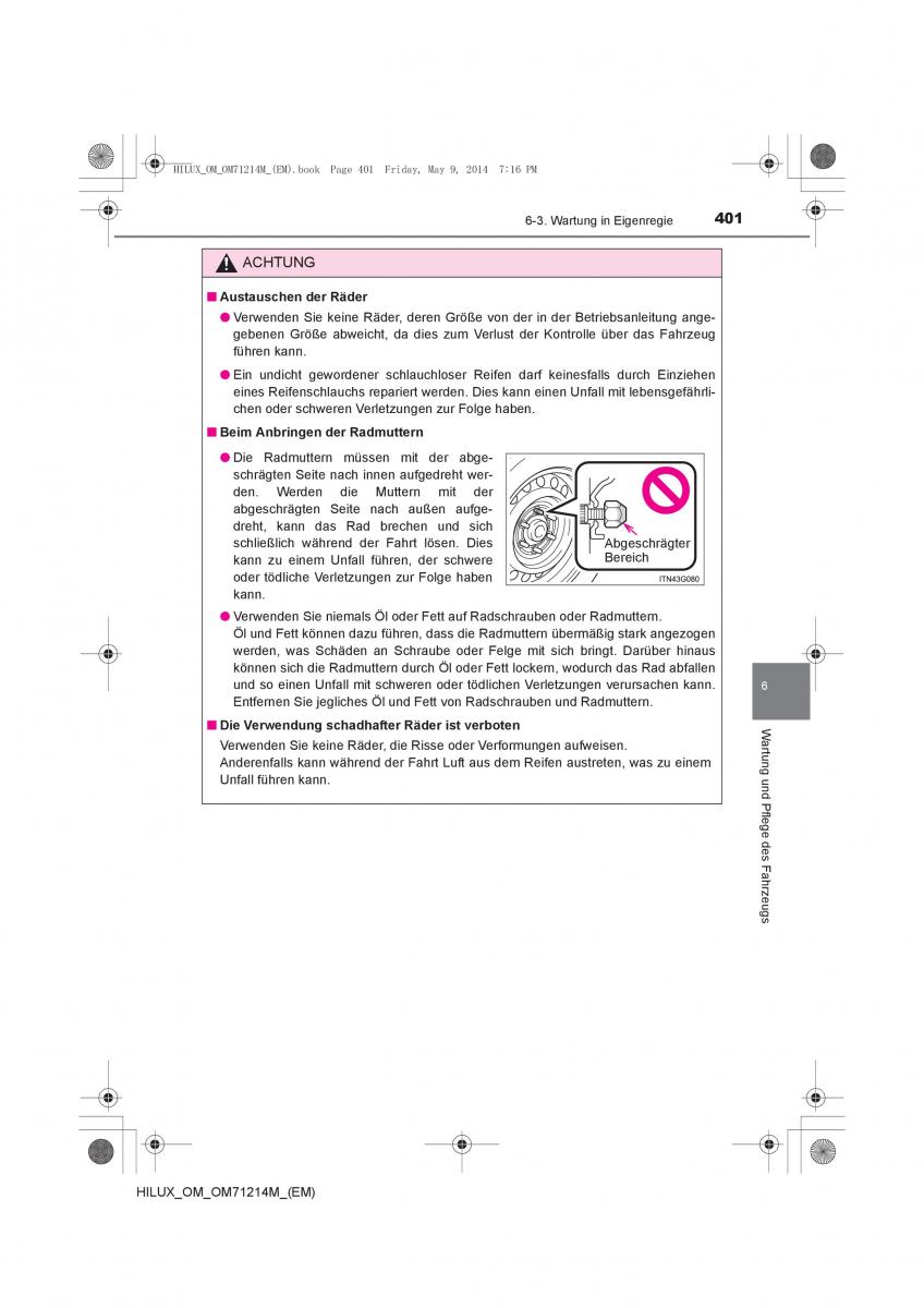 Toyota Hilux VII 7 Handbuch / page 401