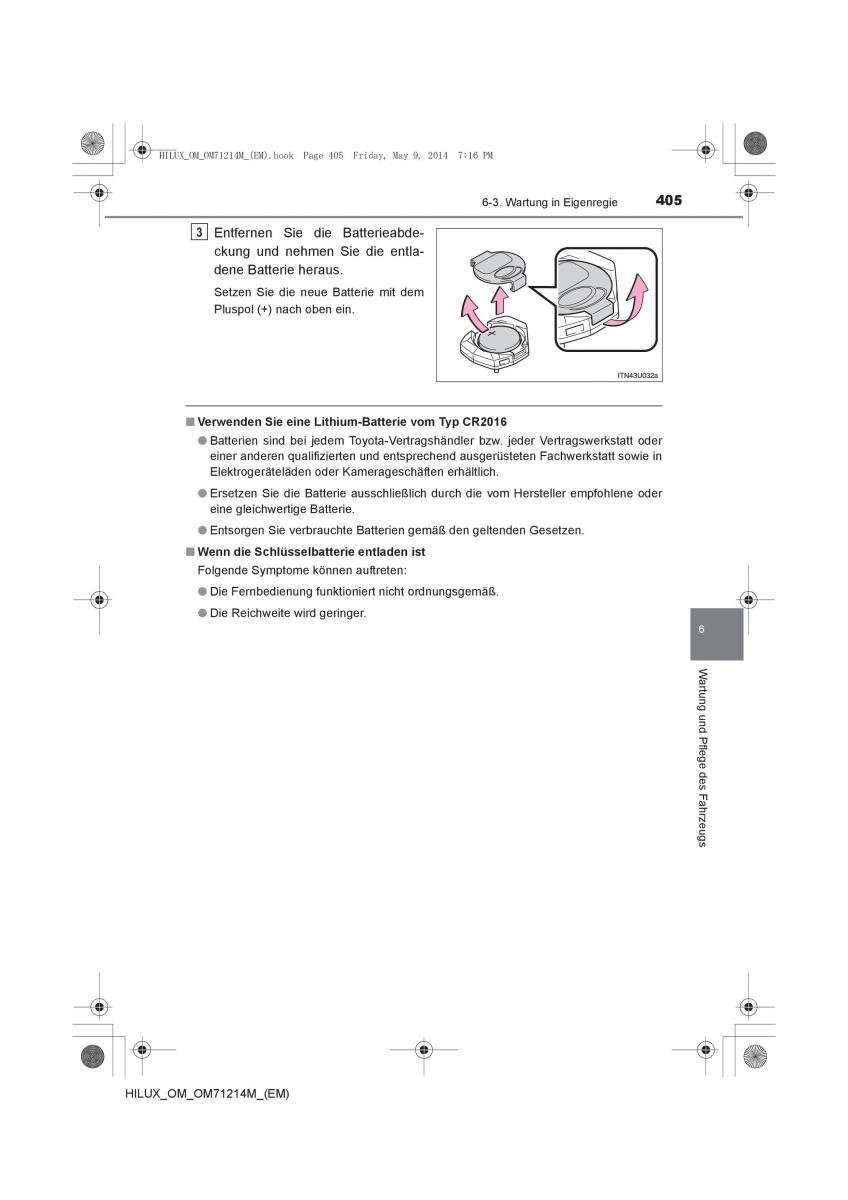 Toyota Hilux VII 7 Handbuch / page 405