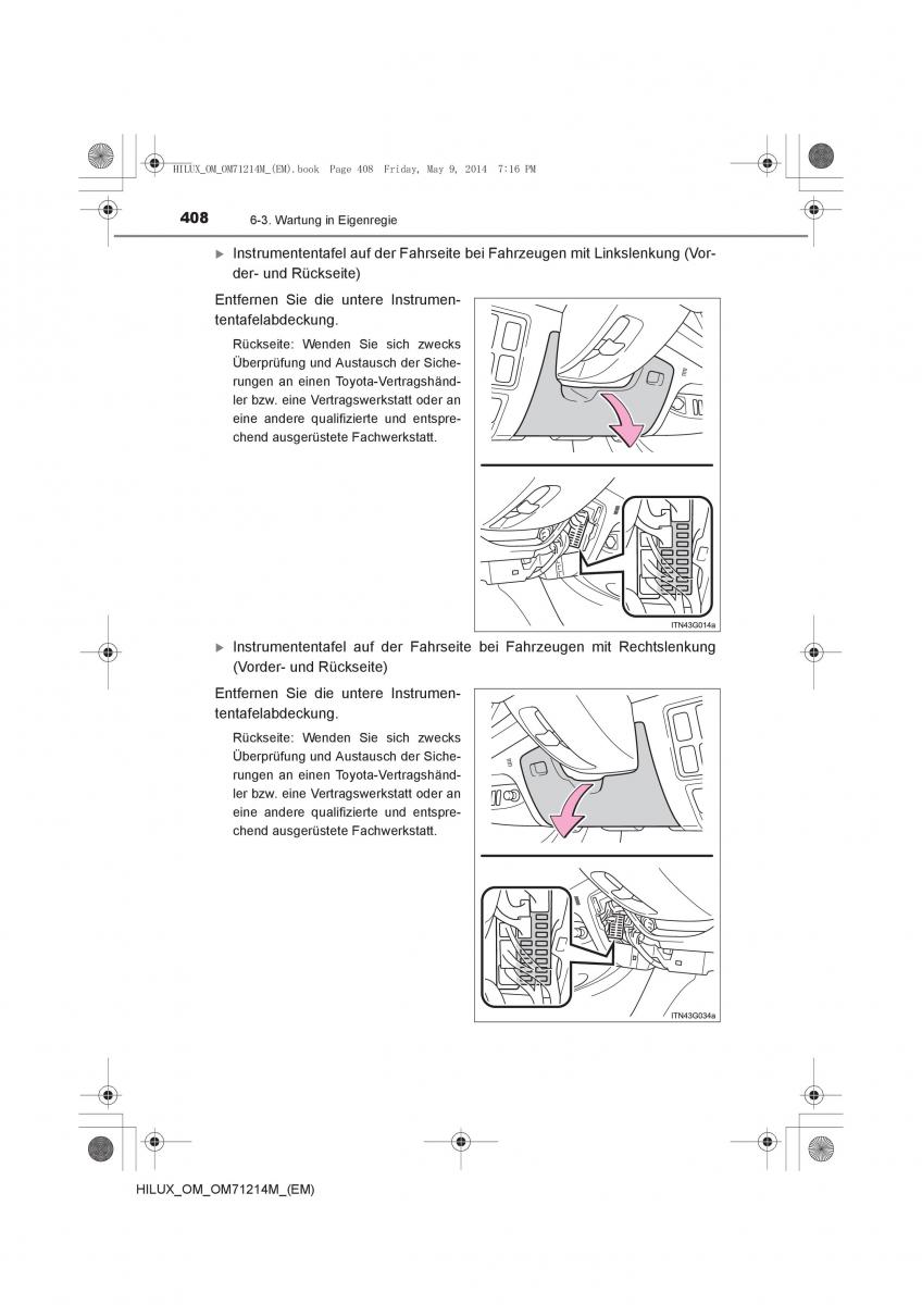 Toyota Hilux VII 7 Handbuch / page 408