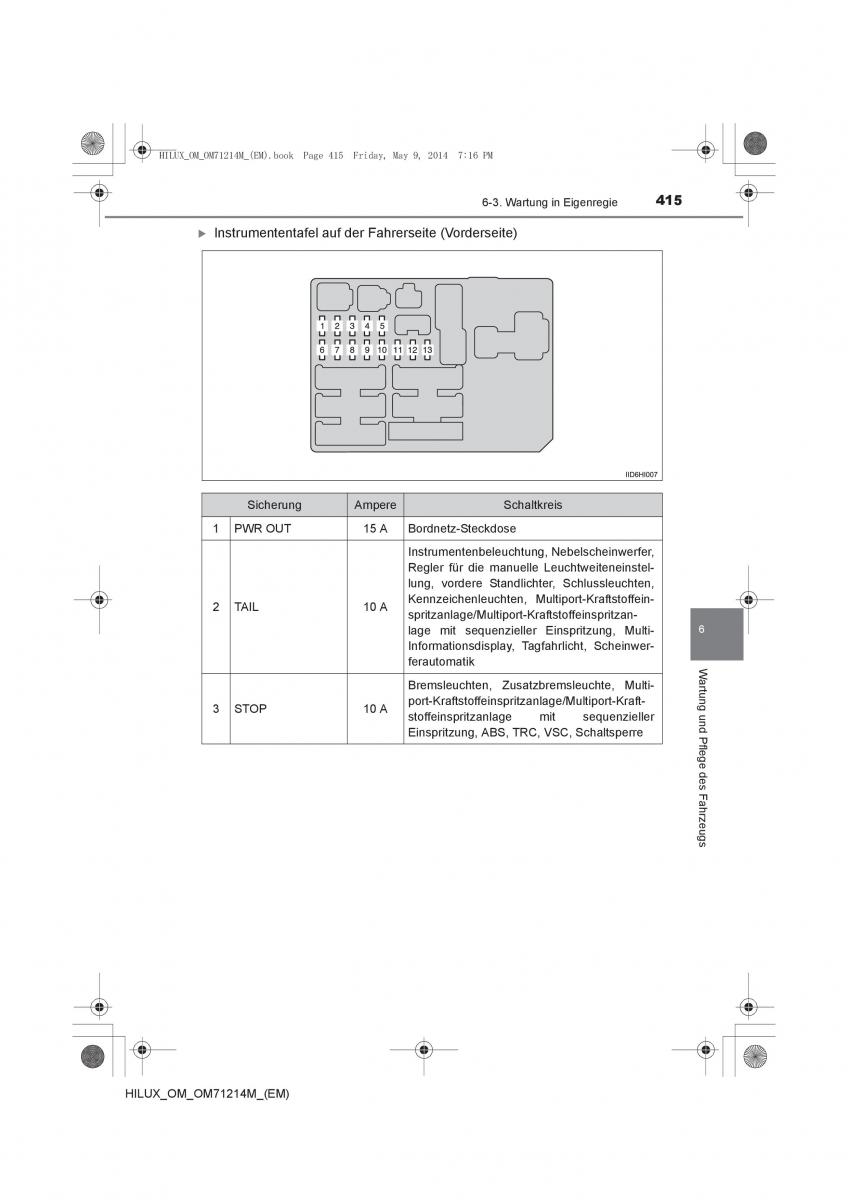 Toyota Hilux VII 7 Handbuch / page 415