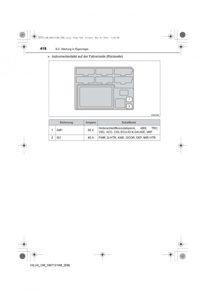 Toyota Hilux VII 7 Handbuch / page 418