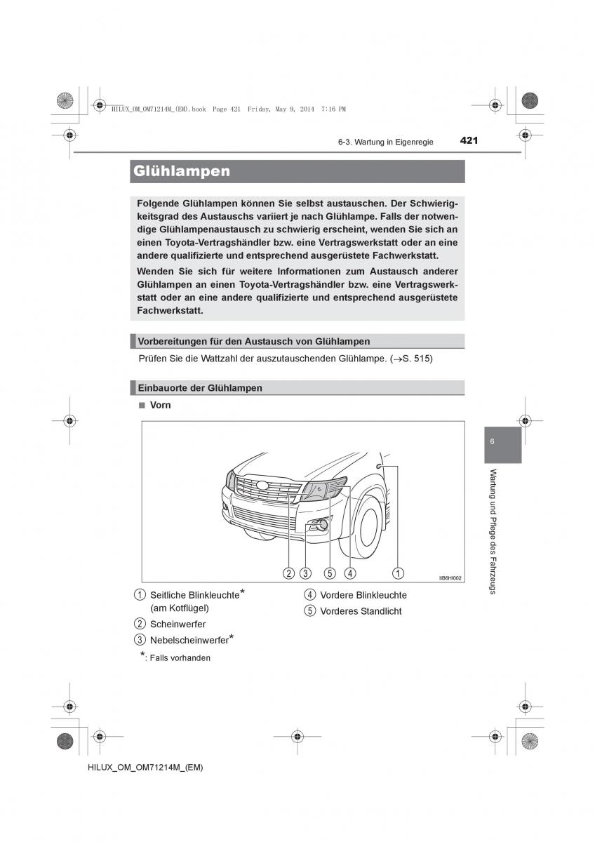 Toyota Hilux VII 7 Handbuch / page 421