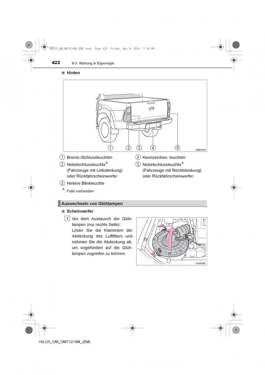 Toyota Hilux VII 7 Handbuch / page 422