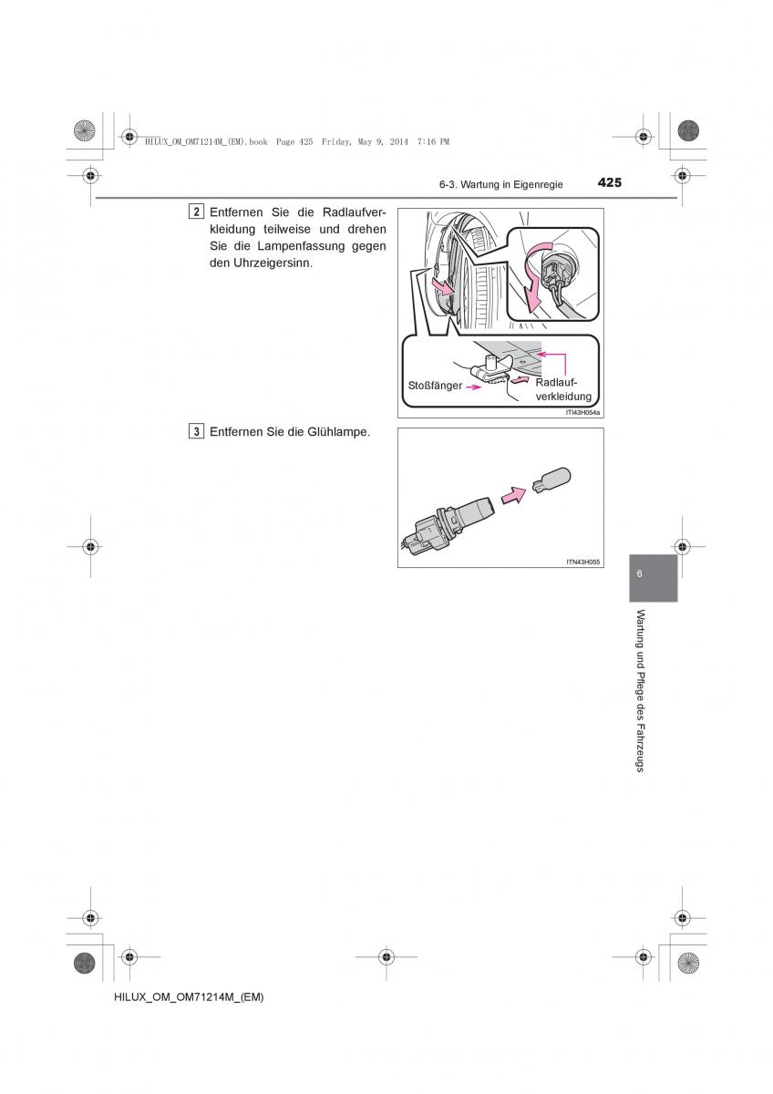 Toyota Hilux VII 7 Handbuch / page 425