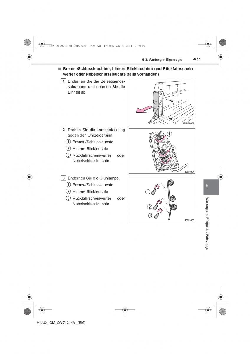 Toyota Hilux VII 7 Handbuch / page 431