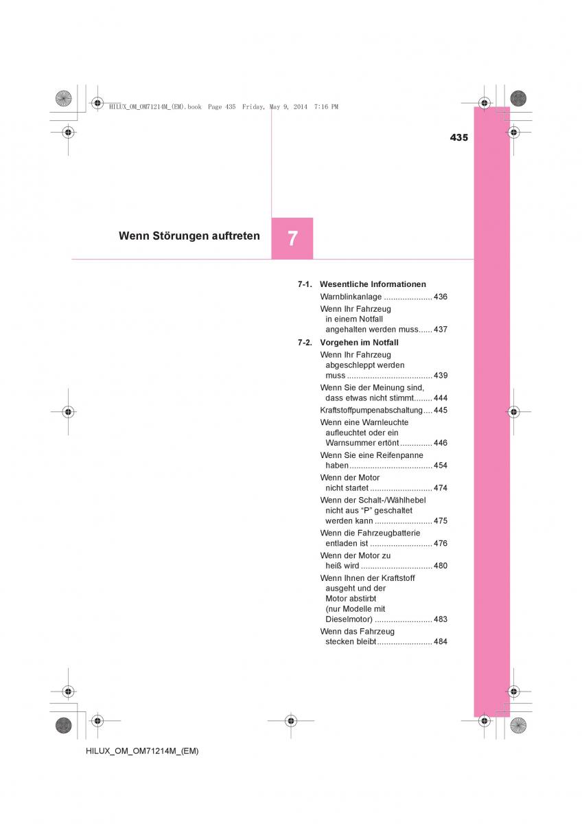 Toyota Hilux VII 7 Handbuch / page 435