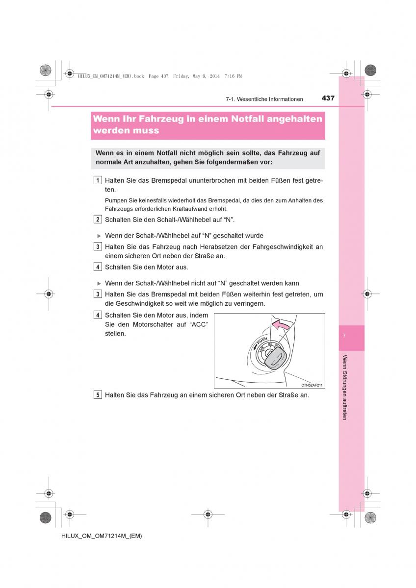 Toyota Hilux VII 7 Handbuch / page 437