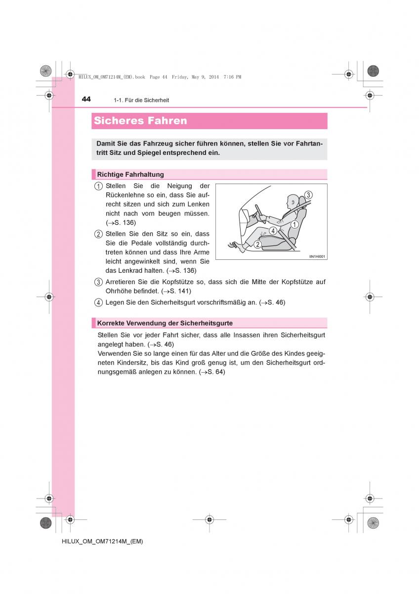 Toyota Hilux VII 7 Handbuch / page 44