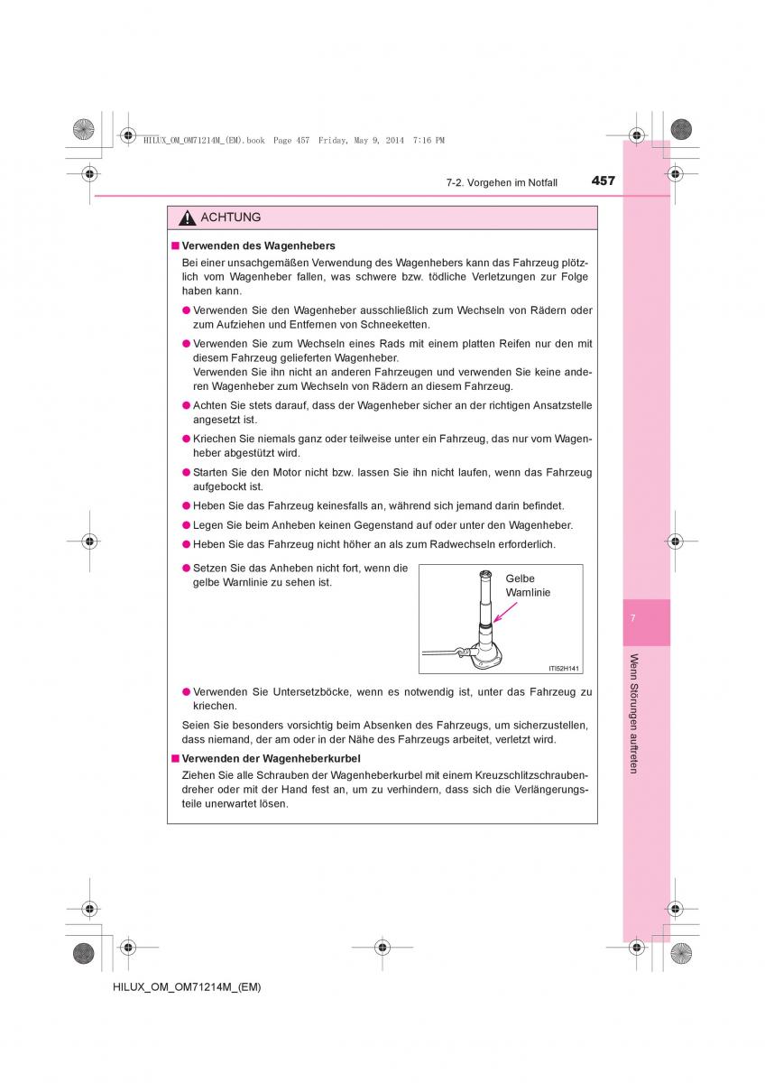 Toyota Hilux VII 7 Handbuch / page 457