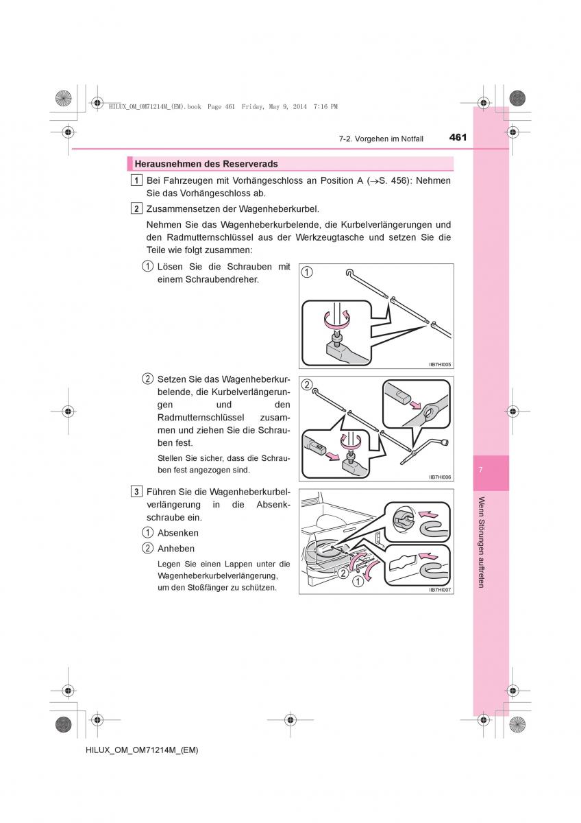 Toyota Hilux VII 7 Handbuch / page 461