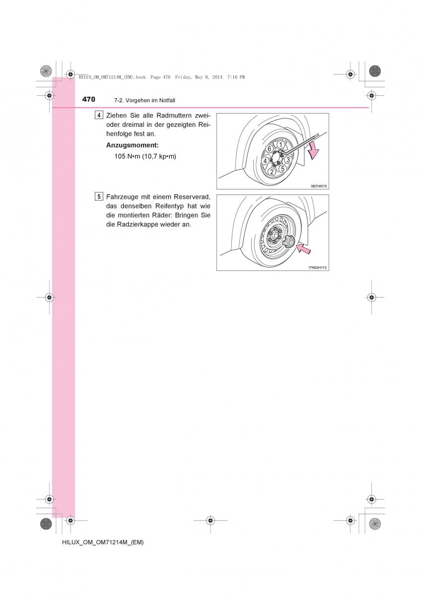 Toyota Hilux VII 7 Handbuch / page 470