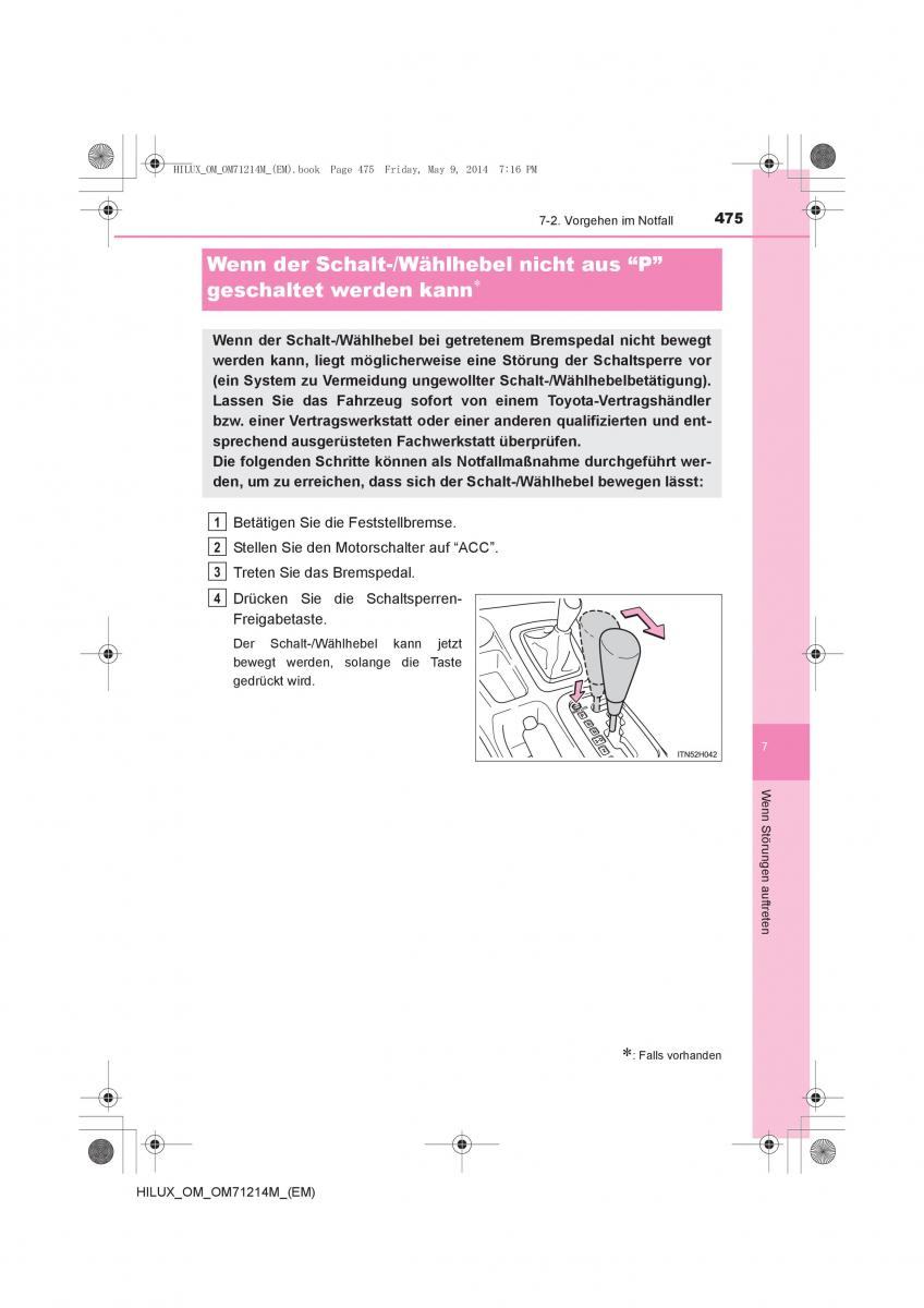 Toyota Hilux VII 7 Handbuch / page 475