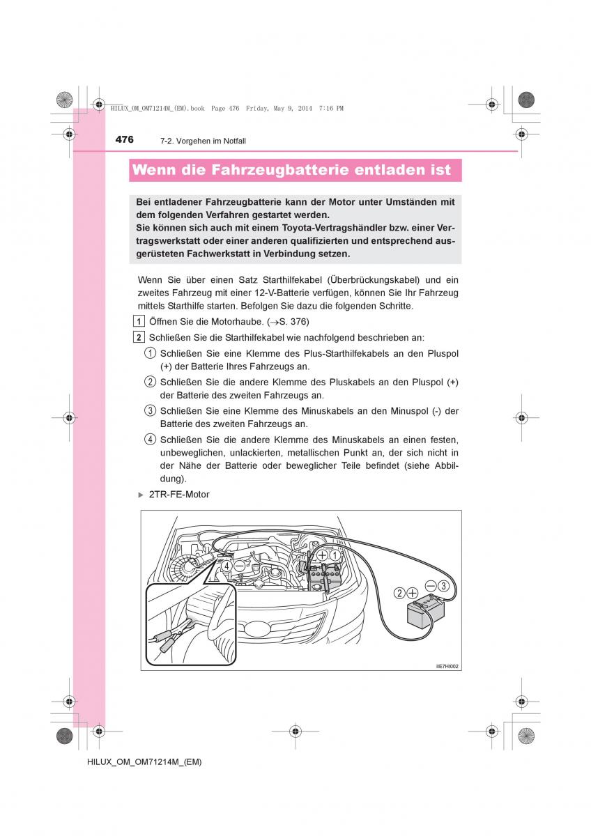 Toyota Hilux VII 7 Handbuch / page 476