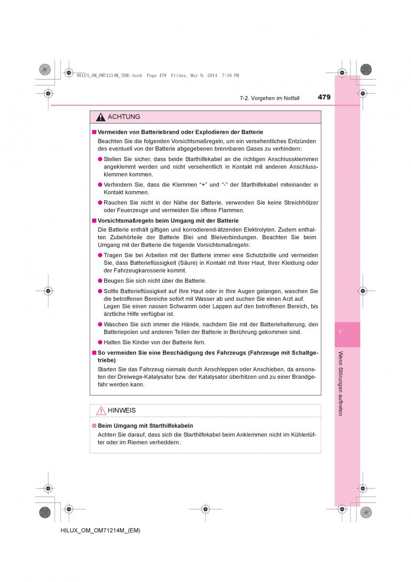 Toyota Hilux VII 7 Handbuch / page 479