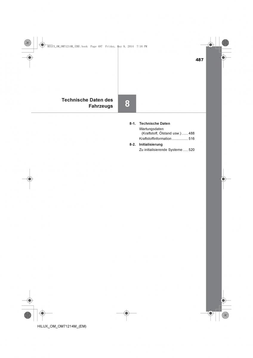 Toyota Hilux VII 7 Handbuch / page 487