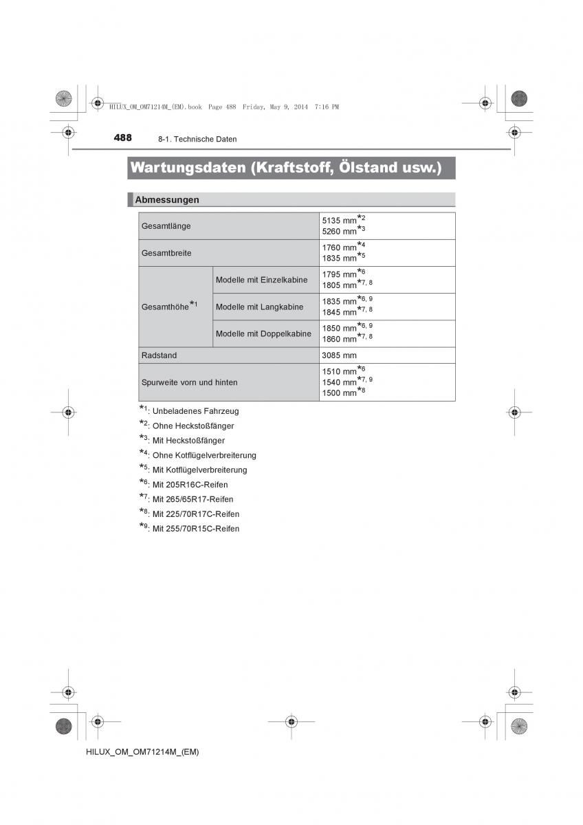 Toyota Hilux VII 7 Handbuch / page 488