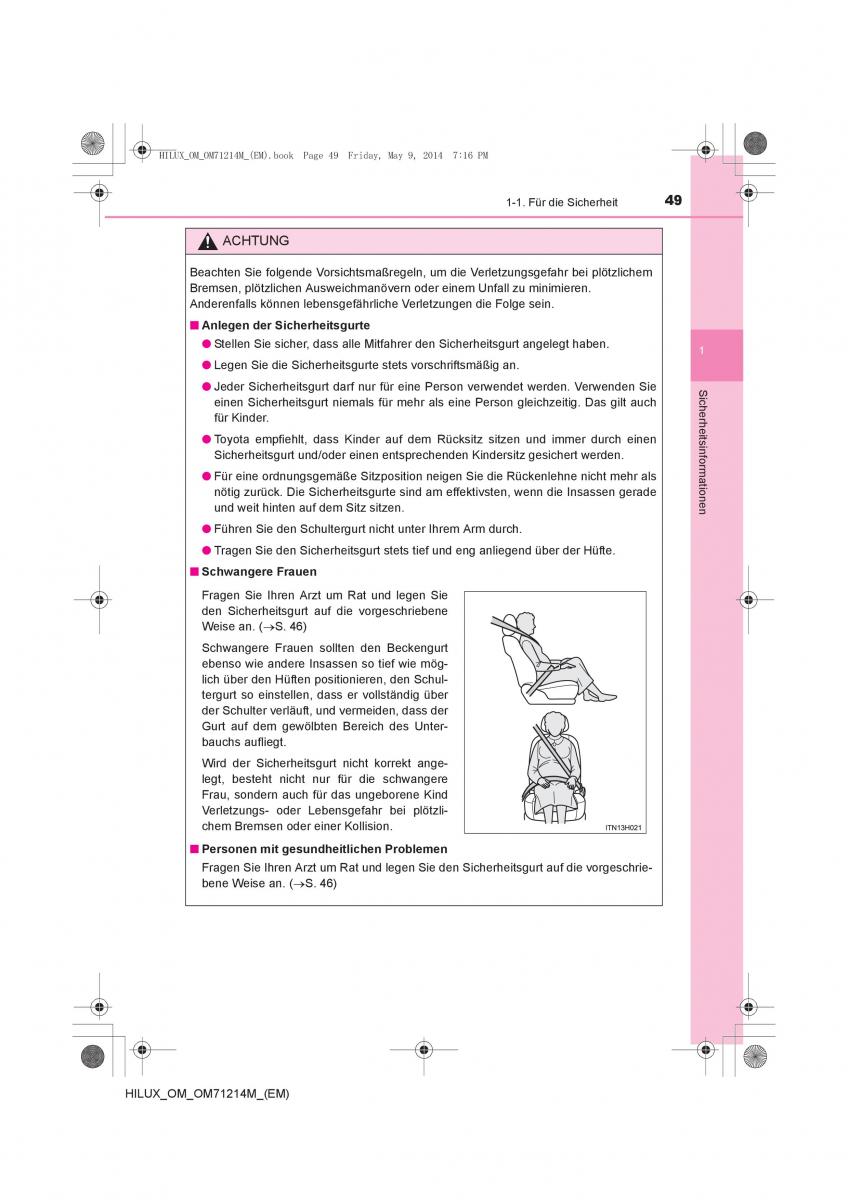 Toyota Hilux VII 7 Handbuch / page 49