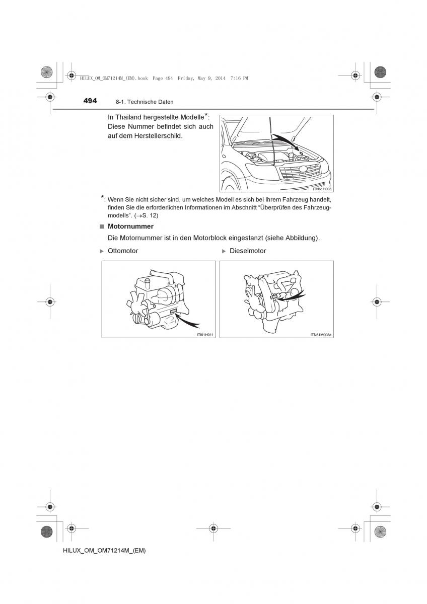 Toyota Hilux VII 7 Handbuch / page 494