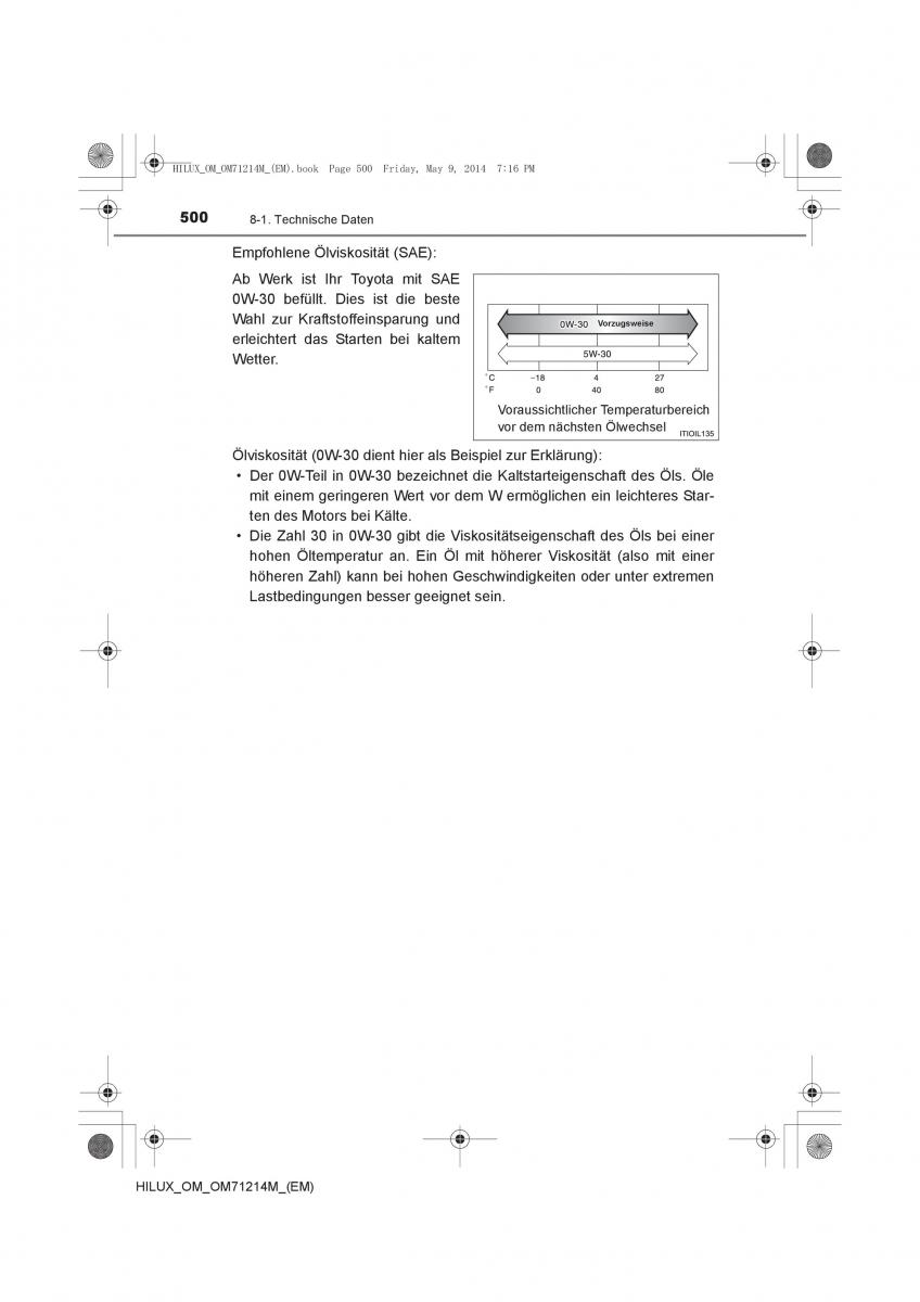 Toyota Hilux VII 7 Handbuch / page 500