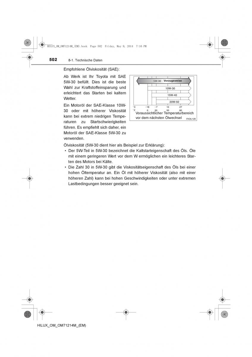 Toyota Hilux VII 7 Handbuch / page 502