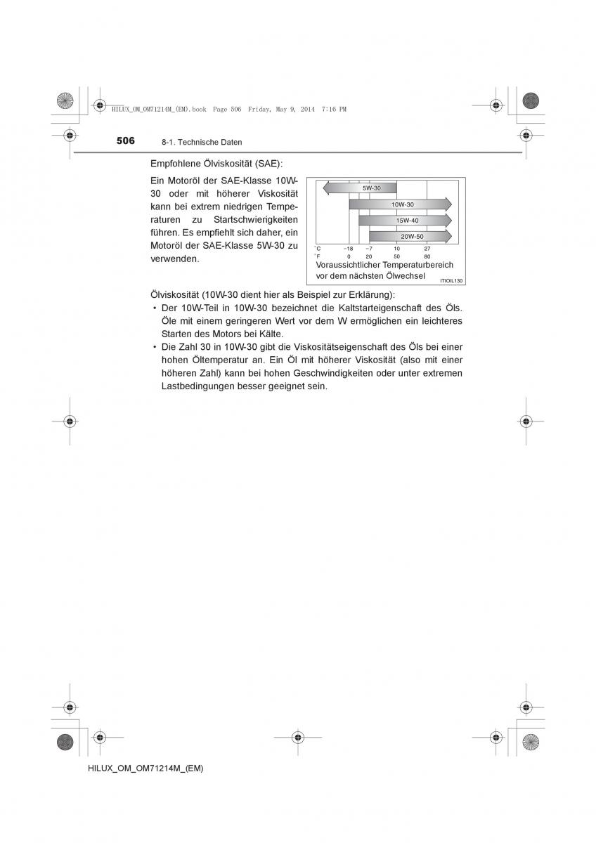 Toyota Hilux VII 7 Handbuch / page 506