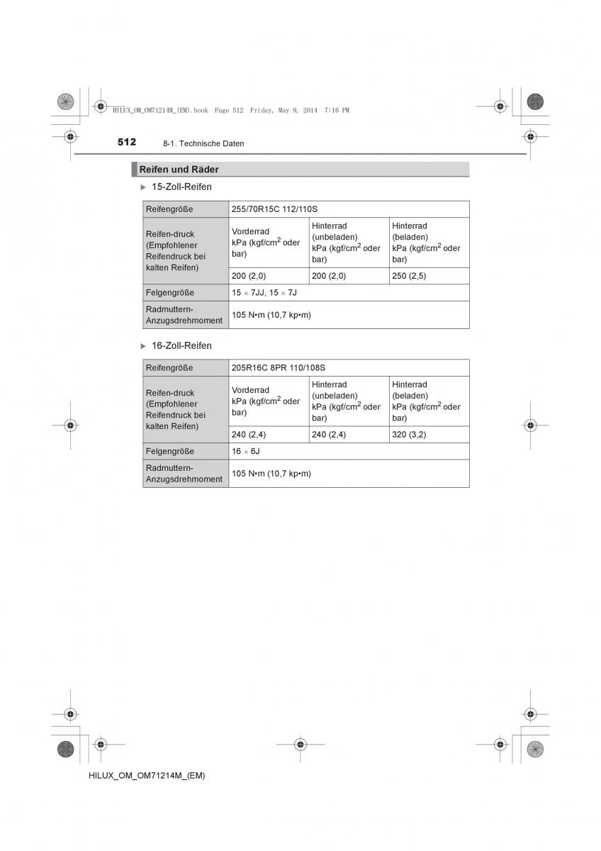 Toyota Hilux VII 7 Handbuch / page 512