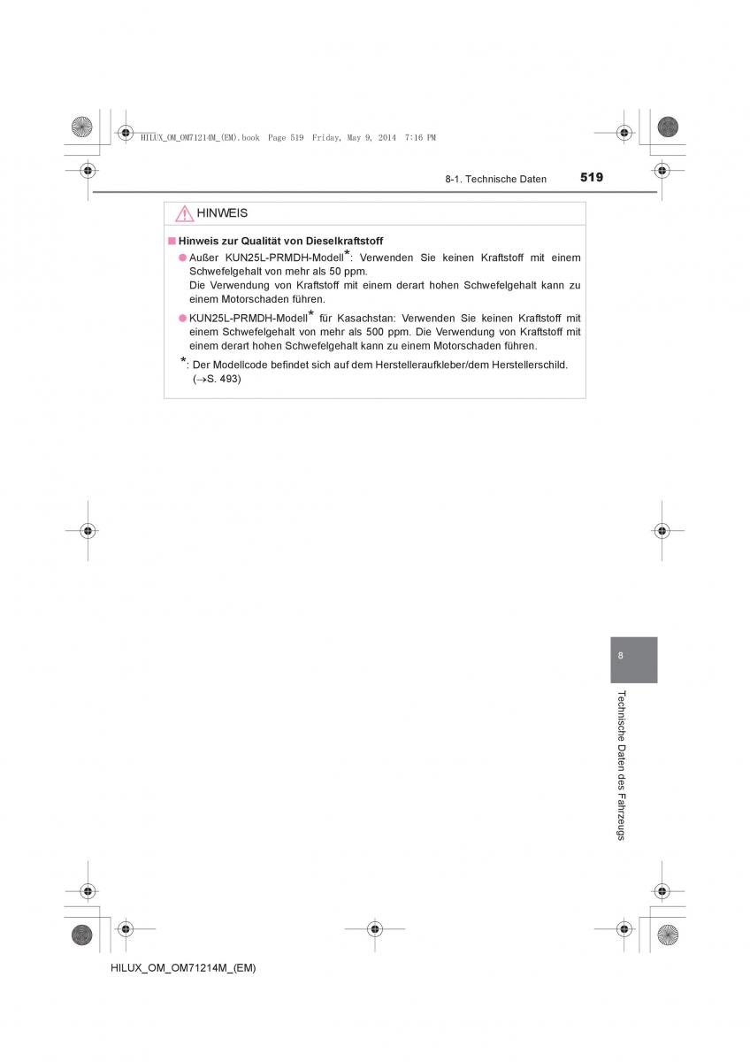 Toyota Hilux VII 7 Handbuch / page 519