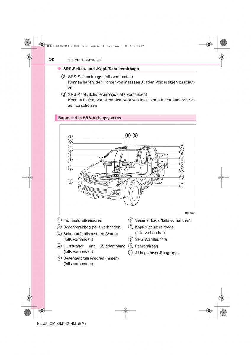 Toyota Hilux VII 7 Handbuch / page 52